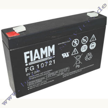 Fiamm FG10721 wartungsfreier Bleiakku 6V 7,2Ah AGM